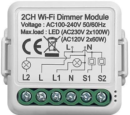 Kahdsvby Tuya WiFi Smart Dimmer Modulo 10 A, supporta il controllo a 2 vie, compatibile con l'app Home Alexa Smart Life
