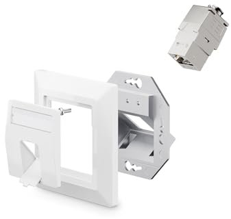 VCELINK 1x Presa di Rete ad Incasso Keystone Schermata con Modulo Jack CAT8, Presa a Muro RJ45 Cavo Patch DSL di Installazione