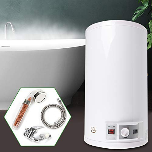 Chauffe eau 35l, DSYOGX Chauffe-eau électrique 2000 W Ballon eau Chaude 35L - Économe en énergie - À suspendre au mur - Prêt à brancher - Soupape de sécurité