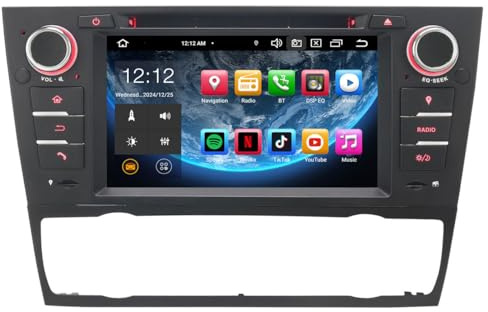 Erisin 7 Pulgadas 8-núcleo 4GB+64GB Android 14 Estéreo de Automóvil GPS Navegador para BMW Serie 3 E90 E91 E92 E93 M3, Radio Coche Bluetooth CarPlay Android Auto DSP Dab+ WiFi RDS USB FM CD DVD SWC