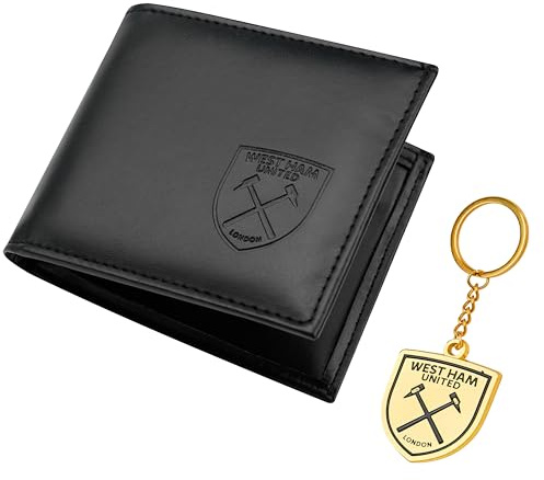 West Ham United F.C. Sports Fan Wallet Accessories Set with Card Slots & Coin Pocket, Supporters' Gear - West Ham Gifts for Men