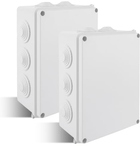JMIATRY 2 Stück Verteilerdose Aufputz, Abzweigdose Aufputz Weiß, 200x155x80mm Abzweigdose Wasserdicht IP65, ABS-Elektrokasten Abzweigkasten Kabelabzweigkasten wasserdicht
