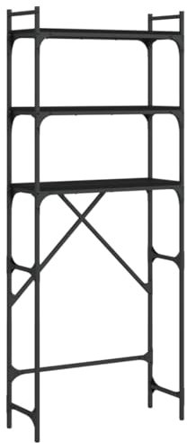 vidaXL Scaffale per Lavatrice Nero 67x25x163 cm in Legno Multistrato