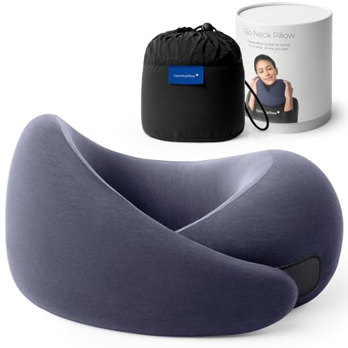 Ostrichpillow Go Neck Pillow - Reisekissen mit Memory Foam, 360º Ergonomisches Design, Asymmetrische Seiten, Reisetasche Inklusive, Waschbarer Modal-Bezug