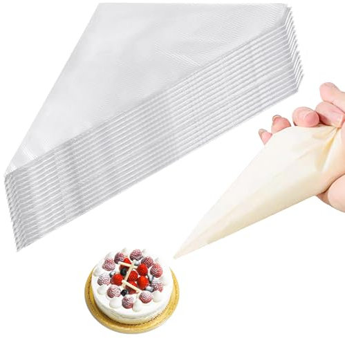 100Pcs Piping Bags Disposable, 12 Inch Medium Clear Icing Bags Plastic Pastry Bags, Tear-Proof Icing Bags, Strong Icing Bag for Cake Cupcake Dessert Cookies Decoration