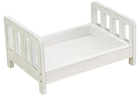 Peosaard Newborn Photography Props, Wooden Bed Background, Baby Photo Background, DIY Small Wooden Bed, Removable Bed, Studio Crib Shooting Props Accessories Bed Background