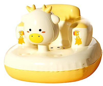 VICASKY Aufblasbarer Badesitz mit Cartoon Motiv Tragbar Leicht Komfortabler Badewannensitz mit Rückenlehne für Babys zum Baden Sitzen und Spielen