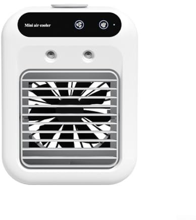 HpLive Tragbare Klimaanlage USB Wiederaufladbar Luftkühler Mini Ventilator 2 Geschwindigkeiten 2 Sprühmodi 1800mAh Batterie für Auto Büro Reise