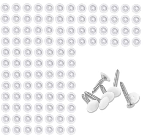 EUYKQNOI 100 Stück abdeckkappen für schrauben Schraubenabdeckung weiss,Kreuzschlitz Abdeckkappen kreuzschlitzschrauben,Durchmesser 12MM Kunststoff-Kreuzschlitzschraube Deckel,schrauben abdeckkappen