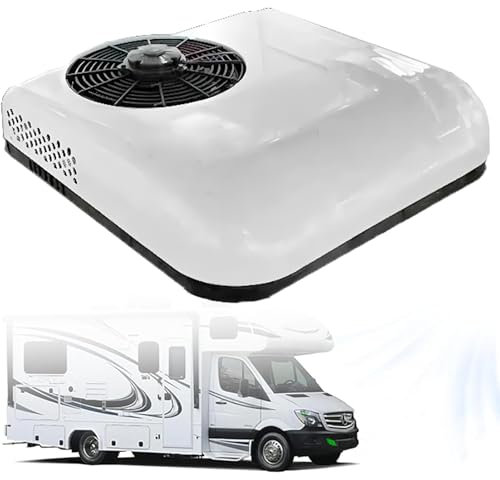 RV Rooftop Air Conditioner, Portable Car DC Air Conditioner, 12V/24V Parking Split AC Unit for Trucks, Semi Trucks, Van, Camper Van,Red-12V