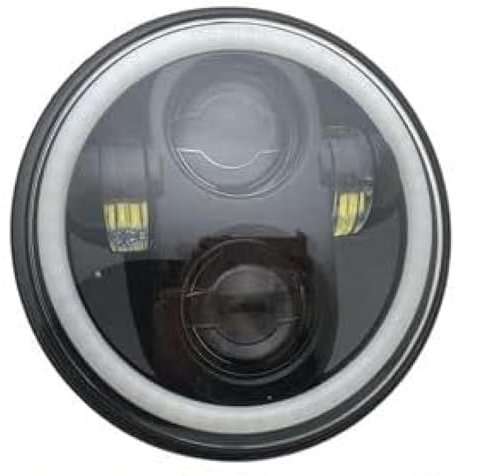 faro moto Proiettore faro anteriore a LED nero da 5,75 pollici con anello Halo, abbagliante e anabbagliante, per moto, 5 3/4 DRL per Sportster, Dyna, Per Iron 883