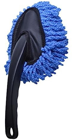 JUMPLAWN Brosse à Poussière pour Voiture Compacte et Douce en Coton Bleu | Dépoussiérage Intérieur et Lavage, Forte Absorption D’eau, Ne Raye Pas la Peinture
