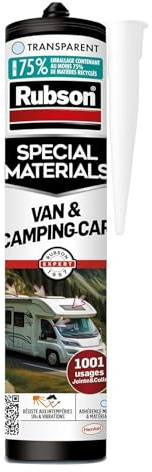 Rubson – Mastic Van & Camping-Car Transparent (cartouche de 290 ml) – Mastic joint & colle élastique haute performance – Pour étanchéité et réparation en intérieur et extérieur