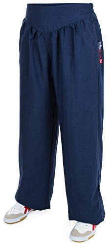 wu designs Baumwolle (Leicht) Damen Kung Fu & Yoga Trainingshose Nachtblau 185