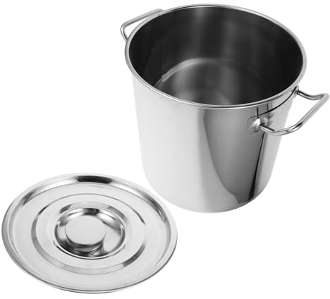 Amosfun Marmite Sécurité et Maniabilité Assurées avec Couvercle et Double Poignée en Acier Inoxydable 11,5l pour Cuisson Homard et Pâtes Cuisine
