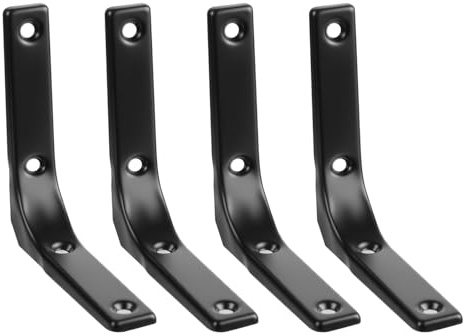 Regalwinkel Regalhalterung 90 Grad Regalhalter Winkel Regal Schwerlastkonsole Winkel Schwarz Wandwinkel für Zuhause Küche Büro Tisch Wand