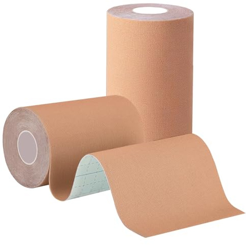 ANAMPION Kinesiology Tape 10cm*5m, Waterproof Sports Tape for Athletes Physio Elastic Tape Pain Relief Adhesive for Muscles Shin Splints Ankle Knee Shoulder (Flesh Color, 10CM 2Rolls)