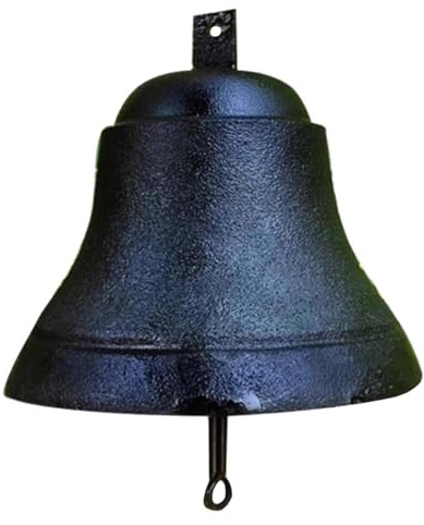 Türglocke Gusseisen Glocke Extra Große Glocke (30cm), Hochleistungs-Türklingel Aus Gusseisen, Antike Tischglocke für Bauernhaus Vorgarten Garten Ranch(Black)