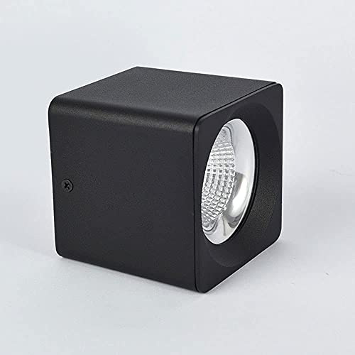 Foco de Techo LED de 15 W, luz empotrada de Superficie, Moderno Foco Cuadrado de Acento para Interiores, Foco direccional para Sala de Estar, Hotel, Tienda, galería, Negro, 4000 K