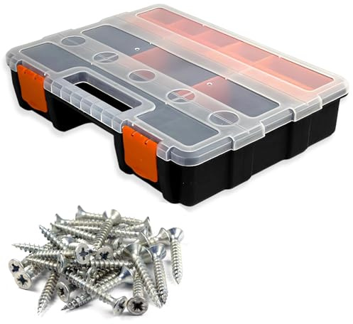 SHENGYING Boite Rangement Visserie, Boite a Vis Rangement avec Étagères Amovibles, Design Portable, Organisateur Vis, Rangement des Outils pour Ranger Visserie, Écrous et Petits Accessoires