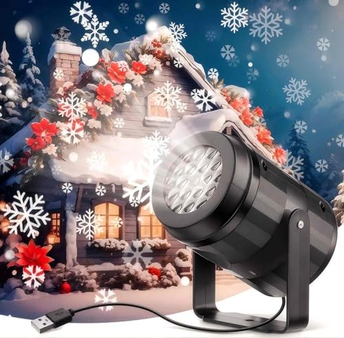 Proiettore di luci LED per Natale, lampada proiettore impermeabile luce di proiezione fiocco di neve pupazzo di neve albero di Natale luce per Natale feste decorazioni giardino interni ed esterni