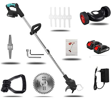 CUDTAPI Tagliaerba Elettrico Senza Fili 2000W Rasaerba Portatile Taglierina di Spazzola Regolabile Diserbatrice Strumento di potatura Macchina da Giardinaggio(Type H)