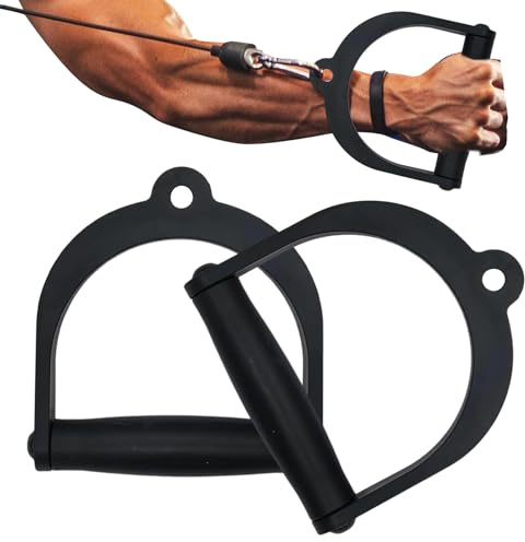 Generisch Poignée en D - Équipement de Fitness en Forme de D - 2 poignées d'exercice pour Machine à câble - pour Extension de Triceps, Traction, Pilates, entraînement du Dos, entraîneurs