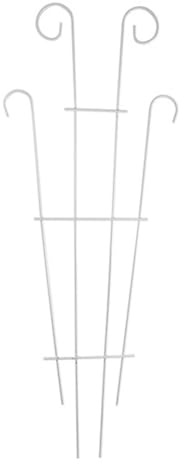 Homeponnew Treillis pour plantes grimpantes, support de jardin en métal avec fer épais et design frisé, pour lierre, rose, jasmin et légumes en pot, blanc