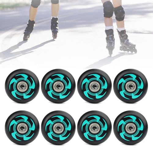 8 Stück Inline Skate Rollen 80mm 76mm, 90A Inliner Rollen mit Kugellager ABEC 9, Indoor Outdoor Rollschuh Räder für K2 Hudora Gonex Apollo Inline Skates (80mm)