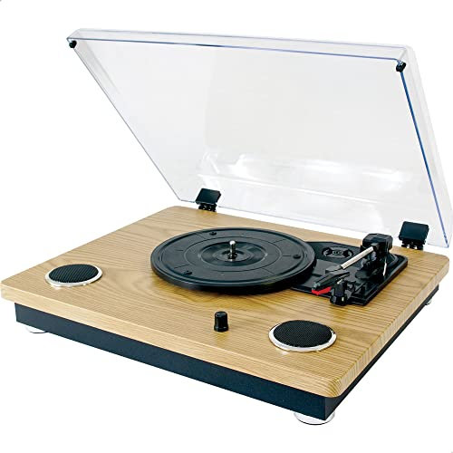 MADISON - MAD-RT300SP-MKII - Platine Vinyle Vintage avec Haut-parleurs intégrés (2x8W), Bluetooth, USB, Micro-SD - Bois