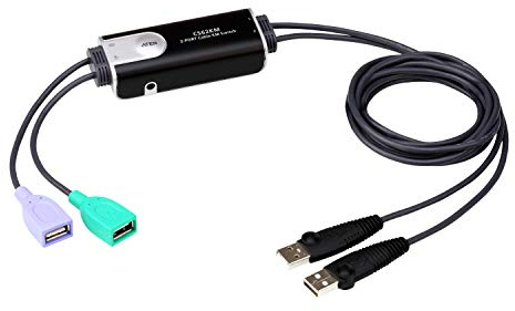 ATEN CS62KM 2-Port grenzenloser KM Switch, schwarz