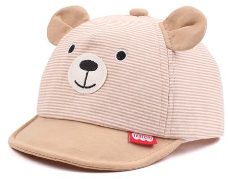 Pesaat Baby Baseball Cap 3-18Monate Baseballmütze Baby Jungen Schirmmütze UV Schutz Mädchen Sommermütze Baby Cap (DE/NL/SE/PL, Alter, 3 Monate, 18 Monate, Khaki)