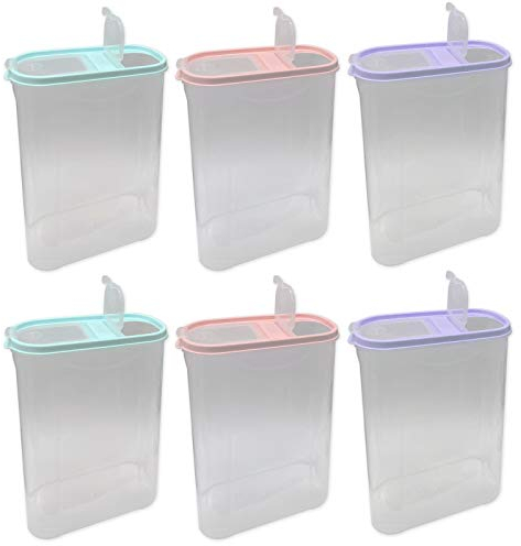 HAC24 6er Set Schüttdose 2,8 Liter Vorratsdose Aufbewahrungsdose Streudosen Frischhaltedosen Müslidose Lebensmittel Vorratsbehälter