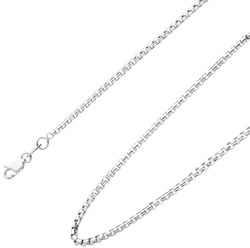Ardeo Aurum Unisex Damen Herren Kette aus 375 Gold Weißgold Venezianerkette Halskette 1,6 mm Breite und 50 cm Länge mit Karabinerverschluss