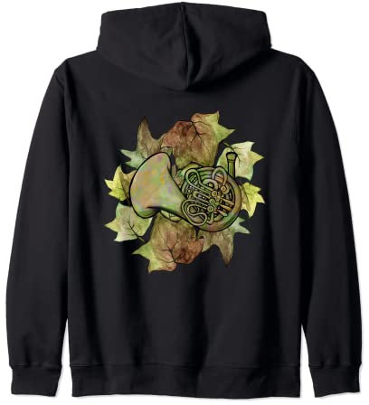 French Horn Ivy Art Grün Natur Kapuzenjacke