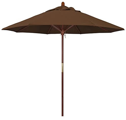 Sonnenschirm, Ø 210 cm Gartenschirm Holz, Sonnenschutz, 8 Schirmrippen, UV-Schutz, ohne Ständer, Outdoor, Garten, Balkon, Terrasse, Braun