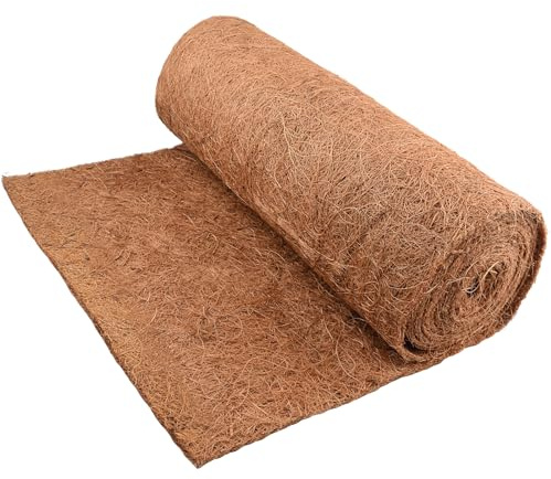 Rouleau de revêtement en fibres de coco naturelles, 3 m x 0,4 m, revêtement en fibres de coco naturelles pour paniers suspendus, réutilisable en fibres de coco, tapis de remplacement en fibres de coco