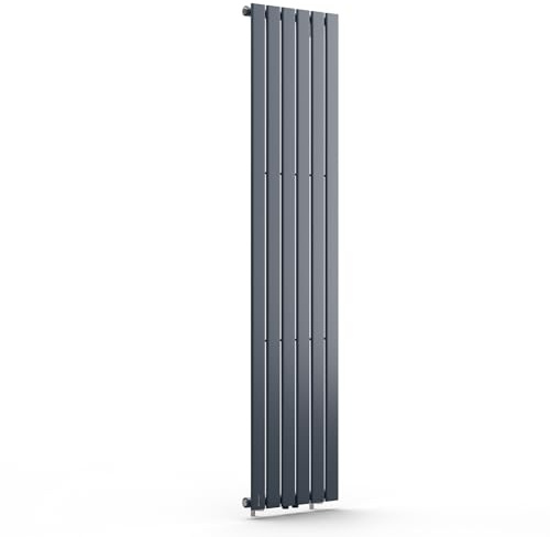 Blumfeldt Badheizkörper, Design Heizkörper Flach, Sparsamer Flachheizkörper Vertikal, 1420 Watt Warmwasser Wandheizkörper für Badezimmer & Wohnzimmer, Leiser Vertikal Heizkörper mit Thermostat