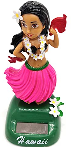 BommFu Figurine Solaire Dansante, Danseuse Hawaienne Voiture Qui Bouge, Bobble Heads pour Bord, Figurine Hawaïenne Voiture Décoration De Voiture Solaire