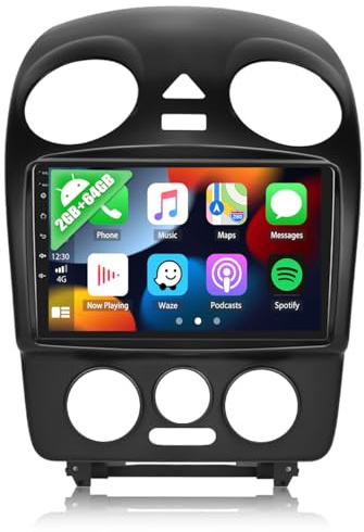 2G+64G CAMECHO Android 13 Autoradio con Navigatore per VW Beetle 2004-2010,Schermo da 9 Pollici Stereo 2 Din con Carplay Android Auto Mirror Link RDS WiFi Bluetooth +Telecamera Posteriore