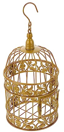 Alipis Goldene Dekoration Vogelkäfig Dekorativer Käfig Vogelkäfig Hofdekoration Hochzeit Vogelkäfig Blumenbehälter DIY Kunst Aus Eisen Vogelkäfig Schaufensterdekoration