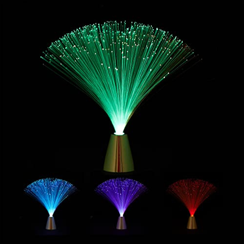 2 x Glasfaserlampe, mit fließendem Farbwechsel, LED Retrolampe, Stimmungslicht, Effektleuchte Fiberglas, 33 cm, bunt