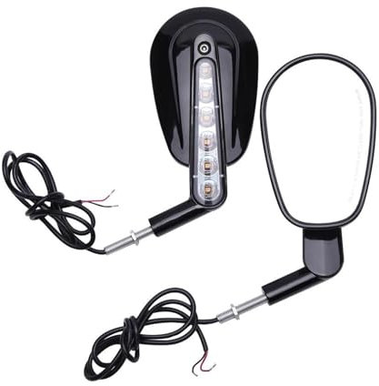 Seite Rückspiegel Für Harley Für V-Rod Für VRSCF 2009 2010 2011-2017 Motorrad Front Blinker Rückansicht Rückansicht Außenspiegel Lenkerendenspiegel Motorrad(Schwarz)