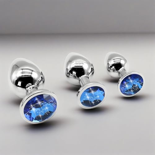 RJ2g- Blue Relax Male Suitable for Men and Women Exercise Anil Plug Kit | Watertight Plugs Kit, The Smooth Stainless Steel, The Good Design Experience, Comfortable Feel, 3 Sizes Large Medium Small,