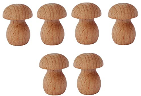 Sewroro 6stücke Miniaturpilz Aus Holz Für Mikro-landschaftsdekoration Natürlicher Mini-holzpilz Als Topfmoos-dekor Handgefertigt Mit Glatter Oberfläche Für Schreibtischdeko Und Kreatives g