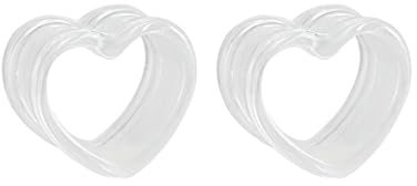 Mesnt Dehnstäbe Tunnel Set Ohr Expander Plug20mm, 2PCS Acryl Hohles Herz Ohr Tunnel Piercing Set, Transparent