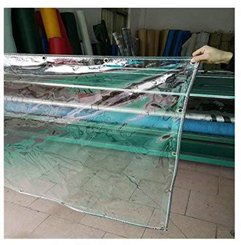 VagxTbs Telo Occhiellato Trasparente Resistenza Allo Strappo Tendalino da Esterno Usato per Serra, Tetto, Posto Auto Coperto Telo Copertura Antivento per Piante da Balcone, 0,3 Mm, 15 Specifiche(1.8x2