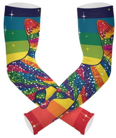 WDdZzyy Pride Month A - Manicotti colorati di raffreddamento per braccio, 1 paio di manicotti per bambini, protezione solare UV, per conducente, pallavolo, basket, ciclismo, Pride Month a Colorful