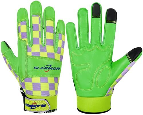 SLARMOR Guantes de jardinería para Damas, Resistentes a pinchazos de Cuero de Vaca, Transpirables con Agarre - Guantes de Trabajo Seguros y duraderos, para Mujeres