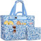 NEWIROVE Strandtasche XXL Familie, Extra Groß Strandtasche Mit Reißverschluss Faltbare Badetasche Damen Wasserdicht Tote Bag Damen Herren Beach Bag Für Strand, Reisen, Urlaub. 50L, Blau Ethnisch